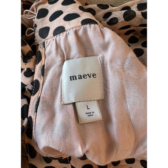 Maeve NWT Sleeveless Mock-Neck Back-Bow Swing Mini Dress Pink Black Large - Picture 4 of 11